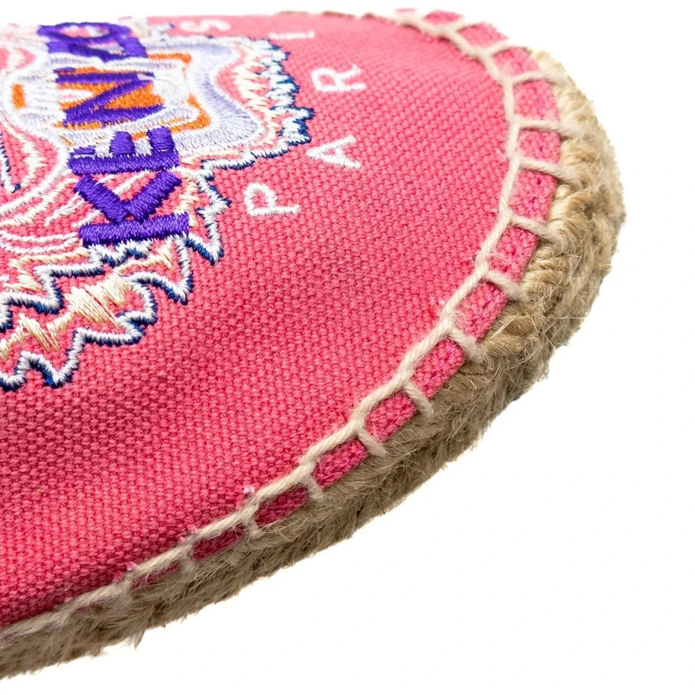 Kenzo Paris Hot Pink Embroidered Tiger Espadrilles Size EU 39/US 9 Women's Flats